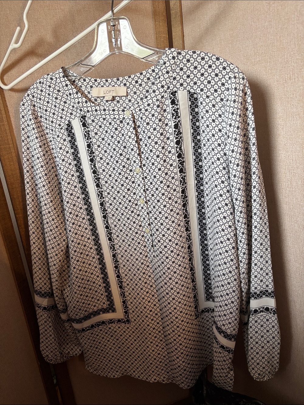 Ann Taylor Loft Geometric Tunic Style Blouse Medium